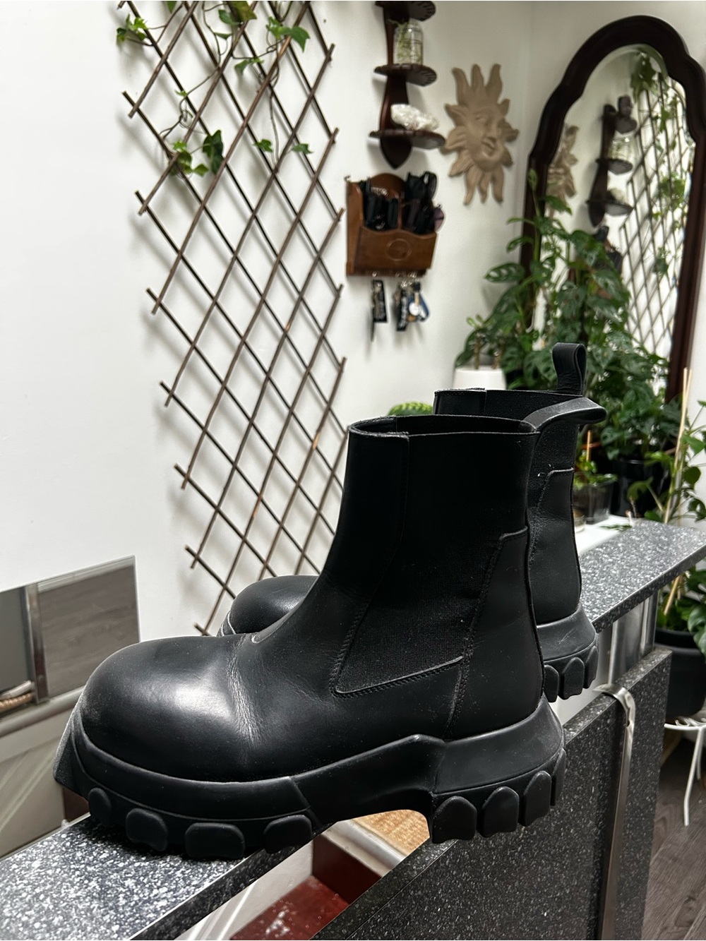 Rick Owens beatle bozo tractor boots